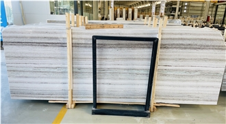 White Crystal Wood Marble Slabs