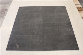 Classic Black Limestone Grooved Tiles