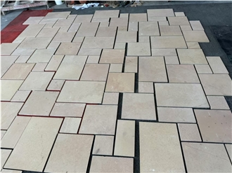 Guizhou Rum Beige Limestone French Pattern Floor Tiles