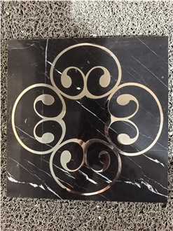 Stainless Steel Inlay Marble Medallion Waterjet Cut Pattern