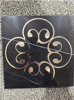 Stainless Steel Inlay Marble Medallion Waterjet Cut Pattern