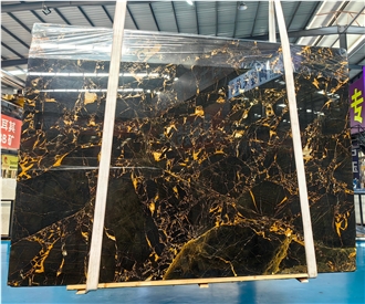 Golden Portoro Marble Gold And Black Marble Slabs
