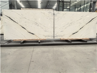 Oriental Calacatta White Marble Stone Slab For Floor Tiles