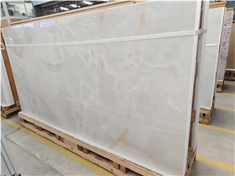 White Onyx Sintered Stone Slabs For Wall Panel Big Slab