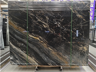 Nero Volcano Marble Slabs For Hotel Bathroom Flooring