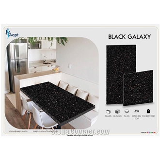 Black Galaxy Granite Kitchen Countertop