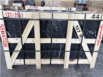 Najafabad Black Marble Polished Tiles