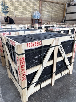 Najafabad Black Marble Polished Tiles