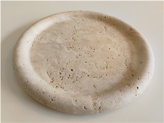 Classic Light Travertine Bubble Bear Round Storage Tray  Home Decor Products