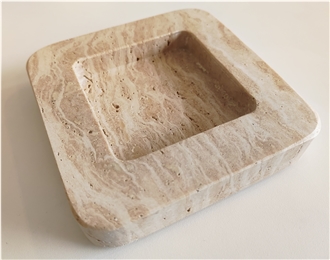 Regular Natural Stone Travertine Ashtray