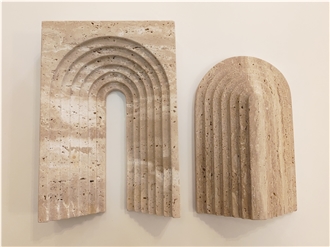 Travertino Stone Arch Design For Home Decor Bookend