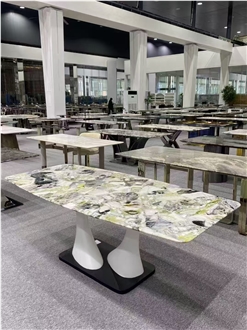 Ice Cold Jade Marble Dining Tops, Commercial Table Tops