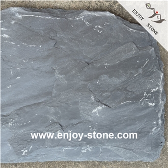 Black Slate Flagstone Split Surface For Landscape And Paving