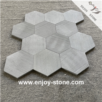 Grey Basalt Hexagon Mosaic Tiles