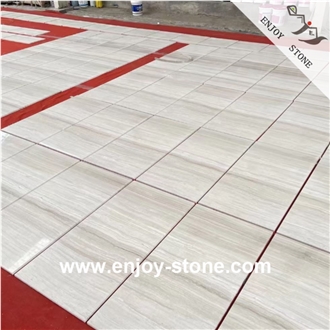 White Wooden Vein  Marble Wall/Floor Tiles/Slab
