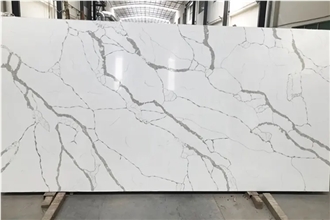 Cheap Hot Sale White Artificial Calacatta Quartz Slabs