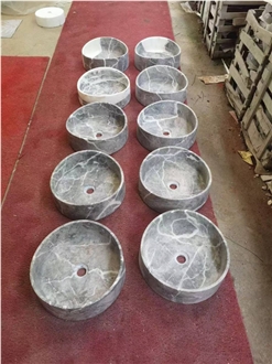 Hot Sale Grey Marble Wash Basins