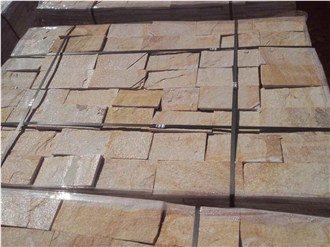 Yellow Gneiss Machine Cut Tiles