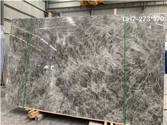 Beautiful Snowy Mountain Sliver Fox Marble Slabs