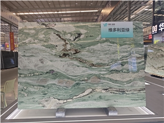 Beautiful Victoria Green Marble Slabs, Natural Big Veins Tiles