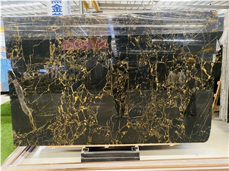 High Quality Athens Black And Gold Marble Slabs
