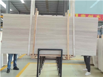 Hot Sale White Wood Marble Slabs-Polished