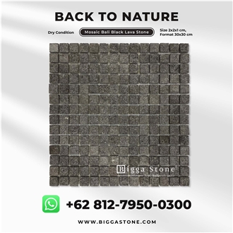 Bali Black Lava Volcano Floor Mosaic
