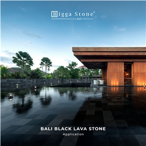 Black Lava Stone Swimming Pool Deck Tiles