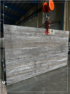 Titanium Silver Travertine Slabs