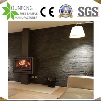 China 10*36CM Black Split Panel Interlocking Slate Z Stone
