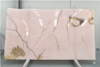 Natural Pink Onyx Slabs, 2 Cm, Bookmatched