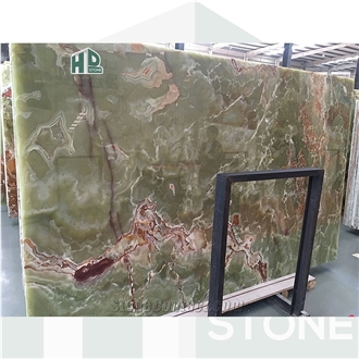 Multicolor Green Onyx Slabs Unique Luxurious Natural Stone