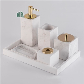 Natural Marble Bathroom Set Stone Plate Soap Dishe