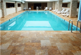 Yellow Travertine Pool Coping