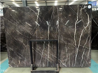 China Gold Jade Marble Slabs Portoro Golden Grey Stone Tile