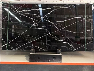 China Marquina Marble Nero Mosa Classico Black With Vein