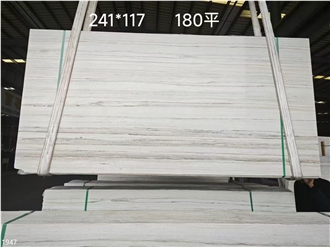 Crystal Wood Grain Marble Slabs White Wooden Vein Stone