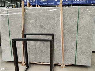 Fatty Grey Marble Slabs Tundra Gray Stone Tile Floor Use