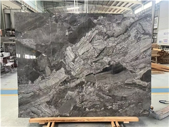 Silver Breccia Marble Fantasy Bedrock Serbian Ash Slab Tile