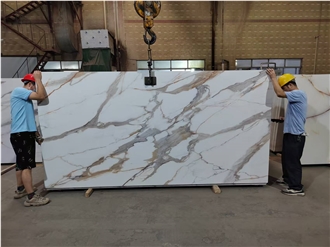 7005 Calacatta Macchia Vecchia PD Printed Quartz Slabs