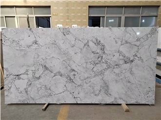 Apartment Project 7007 Super White PD Printed Quartz Slabs