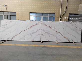 Customized 7001 Calacatta Gold PD Printed Quartz Slabs
