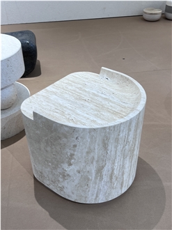 Alabastrino Travertine Side Table