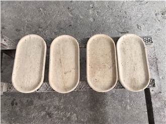 Beige Travertine Jewelry Dishes