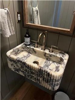 Marble Sink In Calacatta Violet