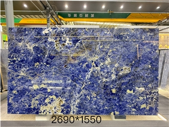 Natural Brazilian Blue Sodalite Stone Slabs