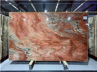 Red Revolution Wave Quartzite Slabs