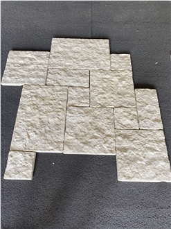 Grooved Natural Face Limestone Tiles Wall Cladding