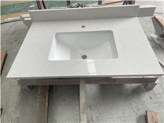 Carrara White Quartz Hotel Bathroom Commercial Counters
