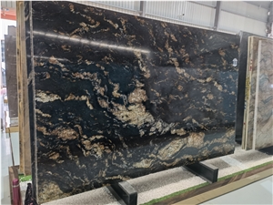 Luxury Black Gold Wave Granite Slab